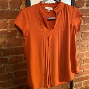 NWOT Calvin Klein blouse cap sleeve orange